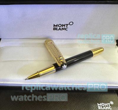 New 2023 Mont Blanc Meisterstuck Around the World in 80 Days Doue 145 Pen Gold Cap